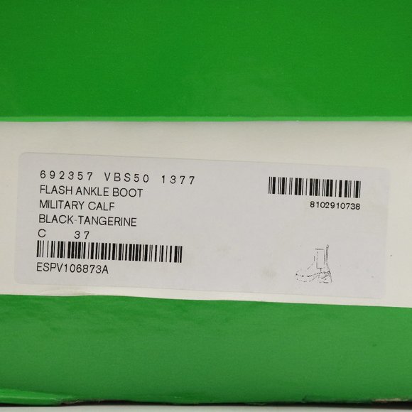 Bottega Veneta Flash Ankle Boot Military Calf Black-Tangerine - Picture 14 of 16